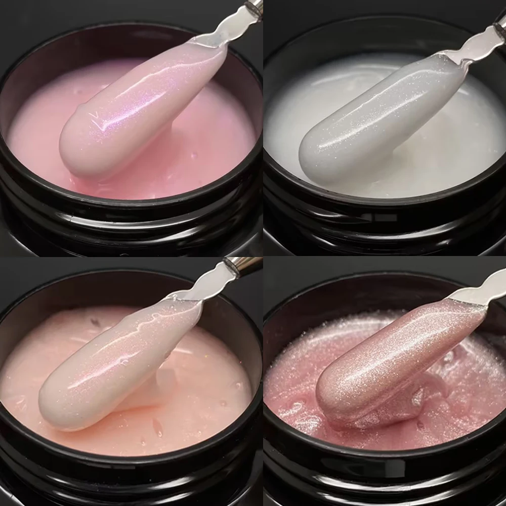 Jillnails 50g Self Leveling Medium Gel 50ml Milky Pink  White Gel Builder for Nails Extension Nail Building image 3