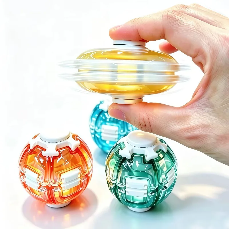 New Magic Press Spinning Ball, Fingertip Spinning Ball, Stress Relieving Fidget Ball
