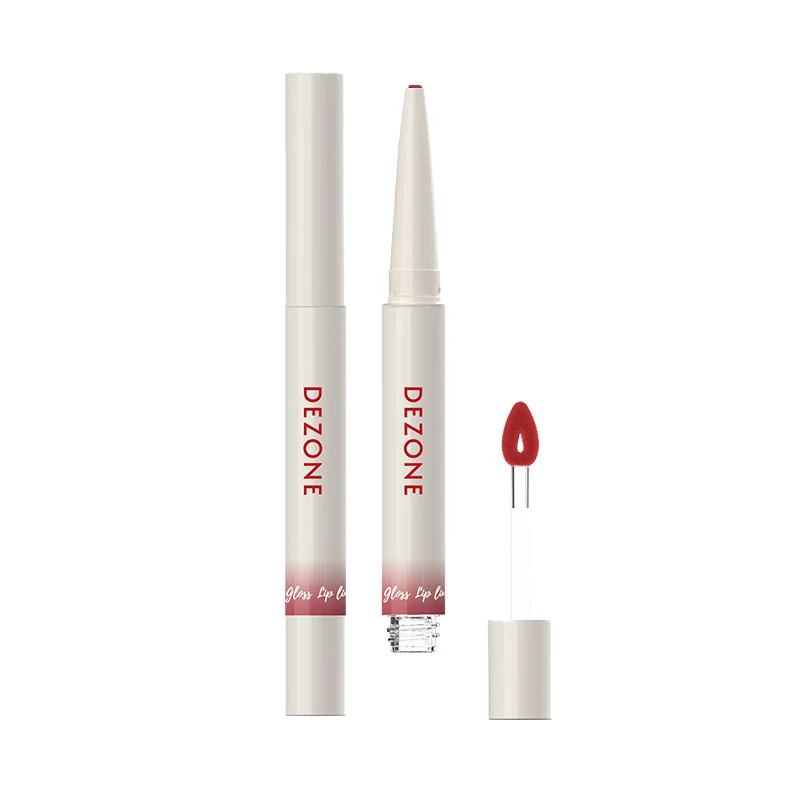 DEZONE double-headed lipstick floating light mirror lip glaze does not fade and does not stick to the cup lip liner
