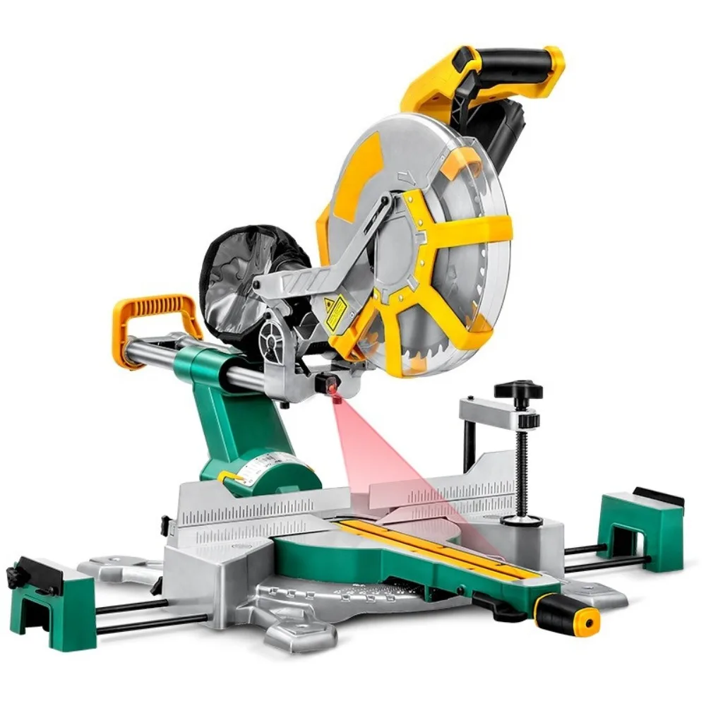 Industrial Induction Motor Sliding Miter Saw New Aluminium Cutting Bench Top Compound Woodworking Machine Panel Saw