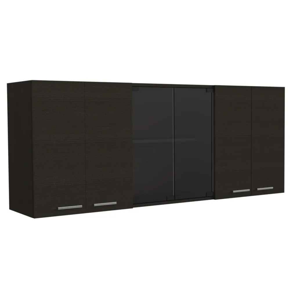 

150" Wall Cabinet, Two Close Cabinets, Two Open Shelves