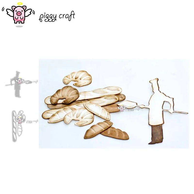 Piggy Craft metal cutting dies cut die mold Baker's baguette spatula Scrapbook paper craft knife mould blade punch stencils dies