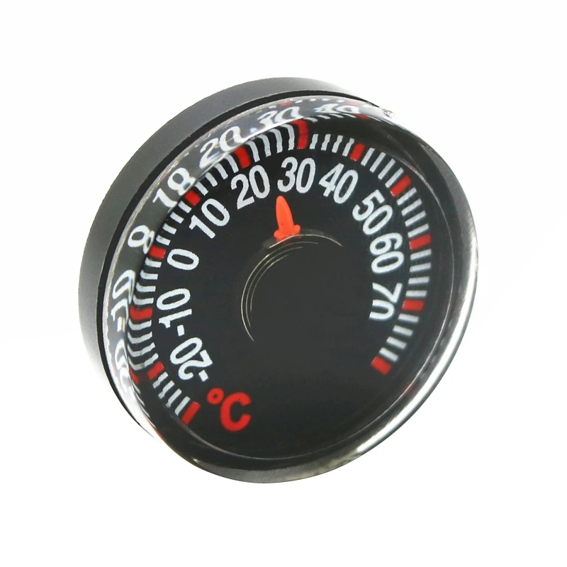 Mini Round Diameter 27mm Plastic Pointer Degrees Celsius Thermometers for Home Outdoor Car Household Temperature Measure Gague