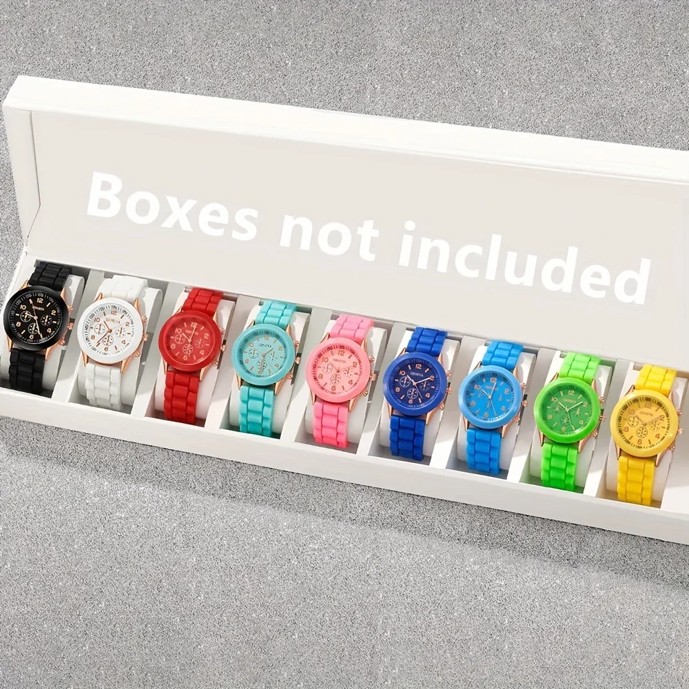 9-piece set of fashionable and simple women's quartz watches suitable for daily wear or gifting, college style, friend gift