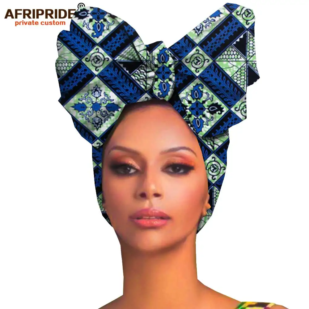 African headwraps women hair accessories african material wax traditional Headtie headscarf Turban 100% Cotton AFRIPRIDE A19H006