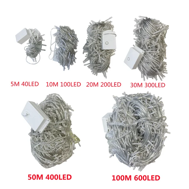 Christmas Lights 5M 10M 20M 30M 50M 100M Led String Fairy Light 8 Modes Christmas Lights For Wedding Party Holiday Lights 2