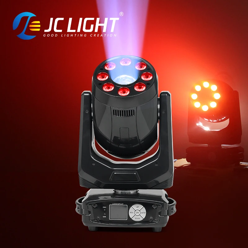 JC 라이트 미니 200W LED 스팟 이동 헤드 라이트, RGB 워시 DMX 제어 무대 조명, 200W 스팟 이동 헤드 라이트, 2023 신상