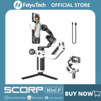 FeiyuTech Scorp Mini-P 3-Axis Handheld Gimbal for Smartphone Handle Grip, AI Tracker, Fill Light, 520g load, for iPhone Android