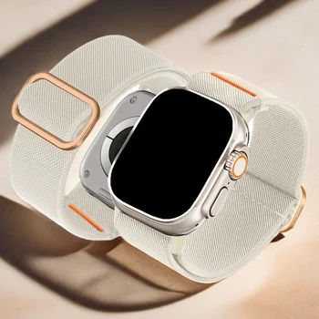 2條30毫米寬尼龍錶帶,相容於Apple Watch,彈性可調式運動錶帶,適合男士運動員,49毫米、45毫米、44毫米、42毫米 10 最佳銷售 蘋果手錶尼龍錶帶 - №3