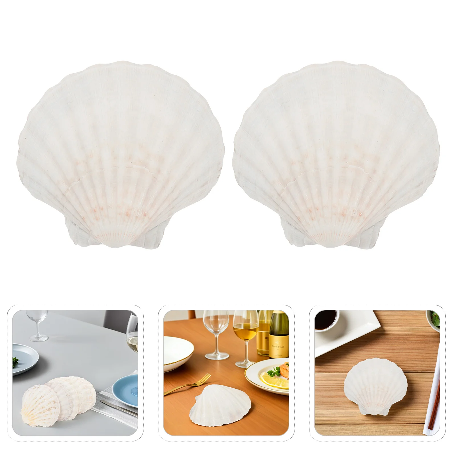 

20Pcs Shell Tableware for Seafood - Natural Reusable Baking Shells Heat Resistant Grillable Dishware Beach Themed Party Camping