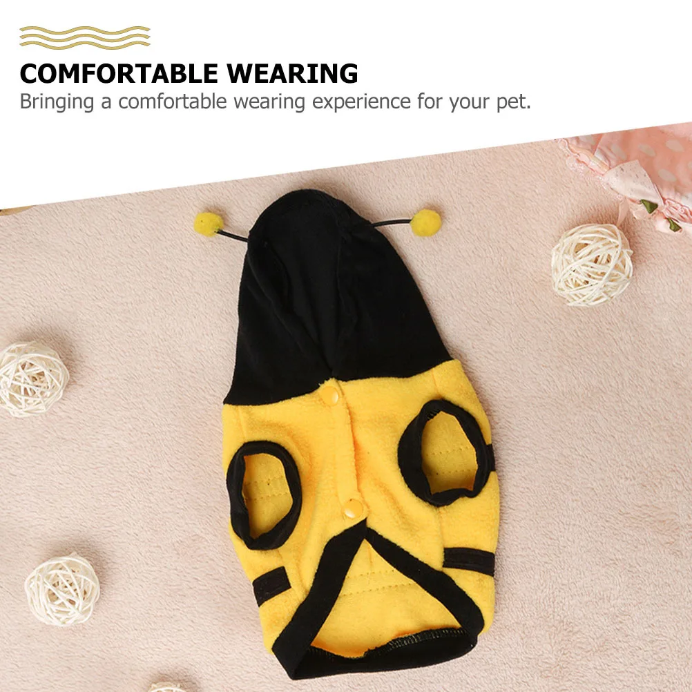 

Lovely Pet Bee Costume Halloween Dog Apparel Pomeranian Poodle Puppy Hoodie Festival Decorative Photography Prop Outfit