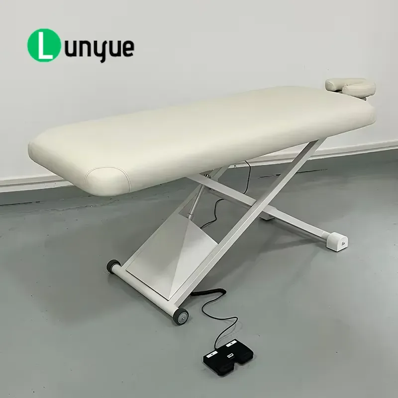Electric Lifting Beauty Bed Single Motor Foot Control Adjustable Massage Table for Spa Treatment Durable Comfortable
