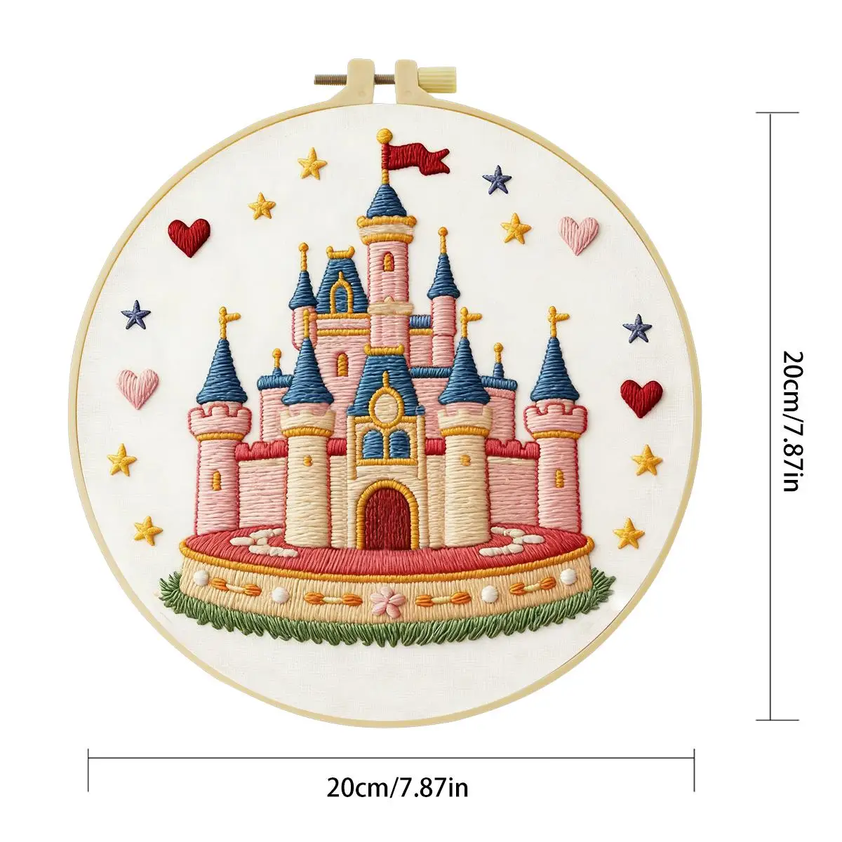 1 Stück 20X20CM/15X15CM 7,87/6,3 Zoll Schloss-Stickerei-Starter-Kit DIY-Kit DIY-Stickerei-Set Handarbeiten Malerei – Detail 5