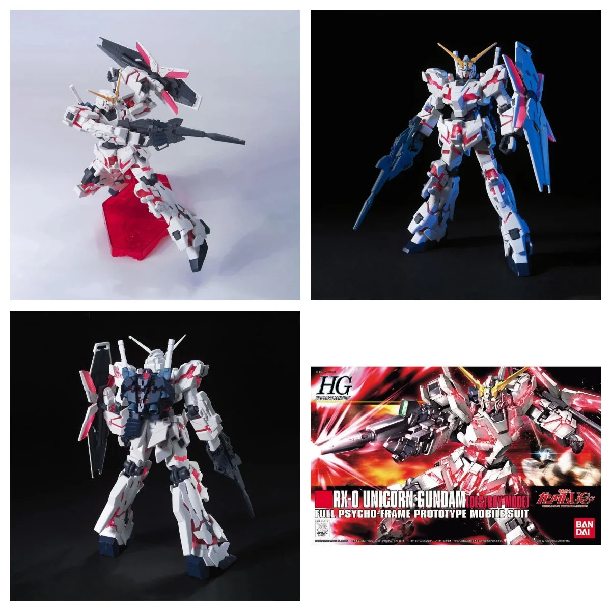 

Bandai Original Gundam Model Kit HGUC 1/144 EX-0 Unicorn Gundam Destroy Collection Ornaments Figure Action Figure Model Toys