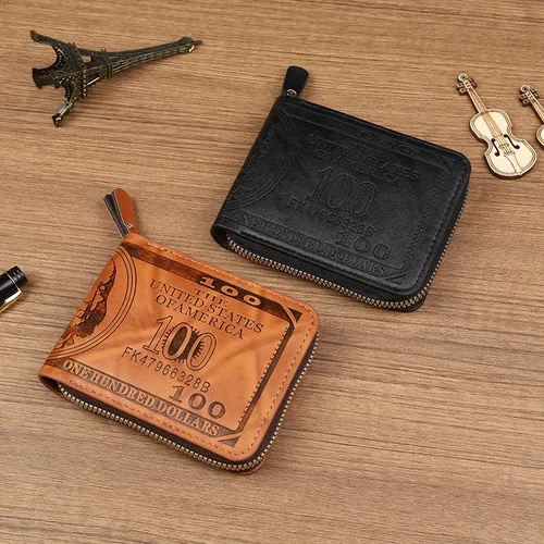 Imagen 2 del producto Cartera de cuero para Hombre, Cartera con precio de 2025 dólares, cartera de mano informal, monedero, tarjetero, nueva moda, Billetera para Hombre