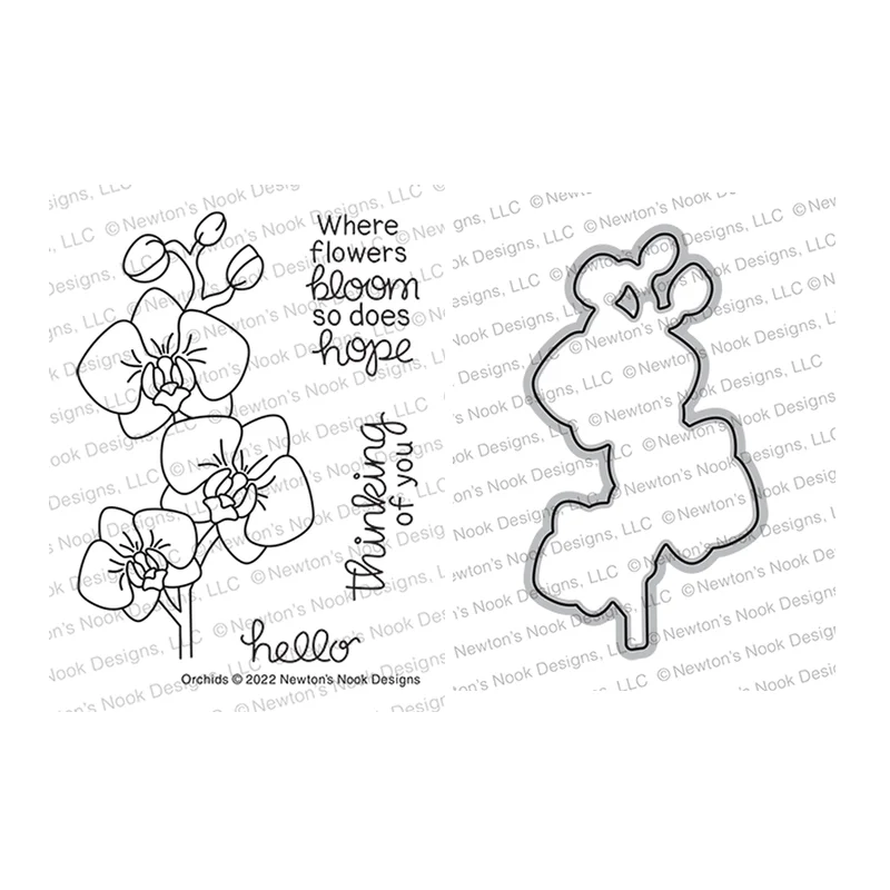 

Orchids Blossom 2022 New Arrivals Clear Stamps and Cutting Dies for Scrapbooking Paper Making Embossing Frames Card Crafts