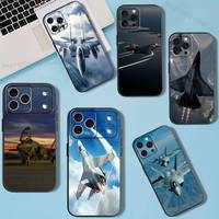 F-F35 F-Fighter jets F22 Phone Case For iPhone 11,17,16,14,12,15,13,Max,SE4,Plus,E,Pro,Air,Mini Black soft Cover allover print