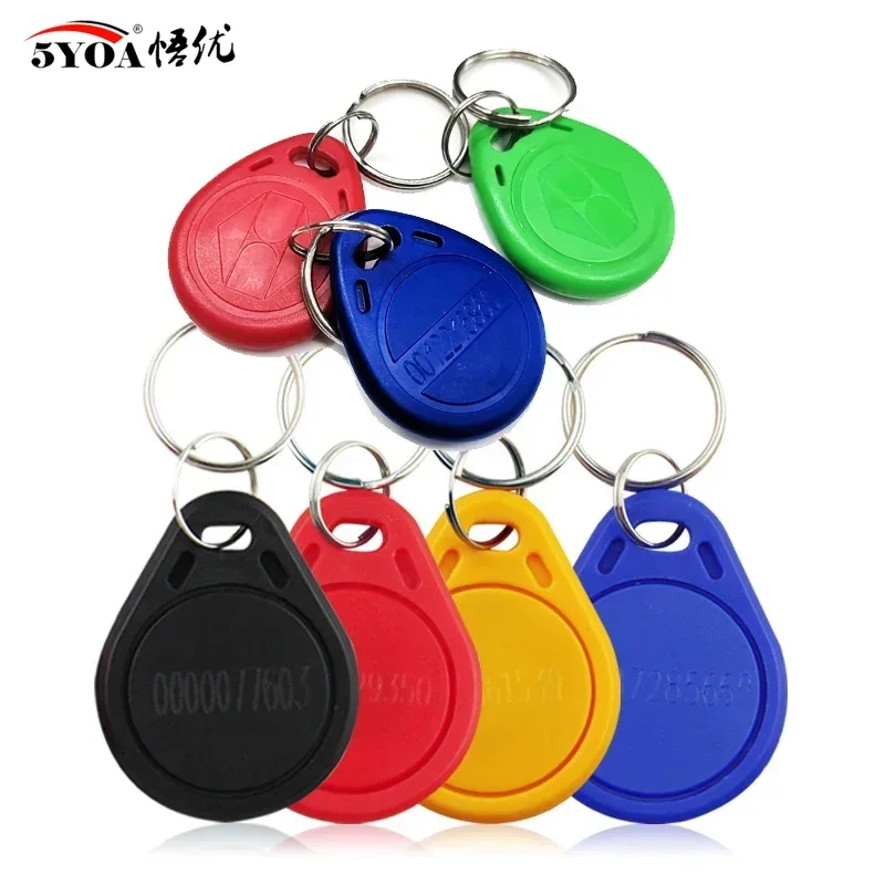 5YOA 100pcs/lot RFID Keychain Card Key 125khz ID Keyfob TK4100 EM4100 Access Control Attendance Fob Token Ring Badge