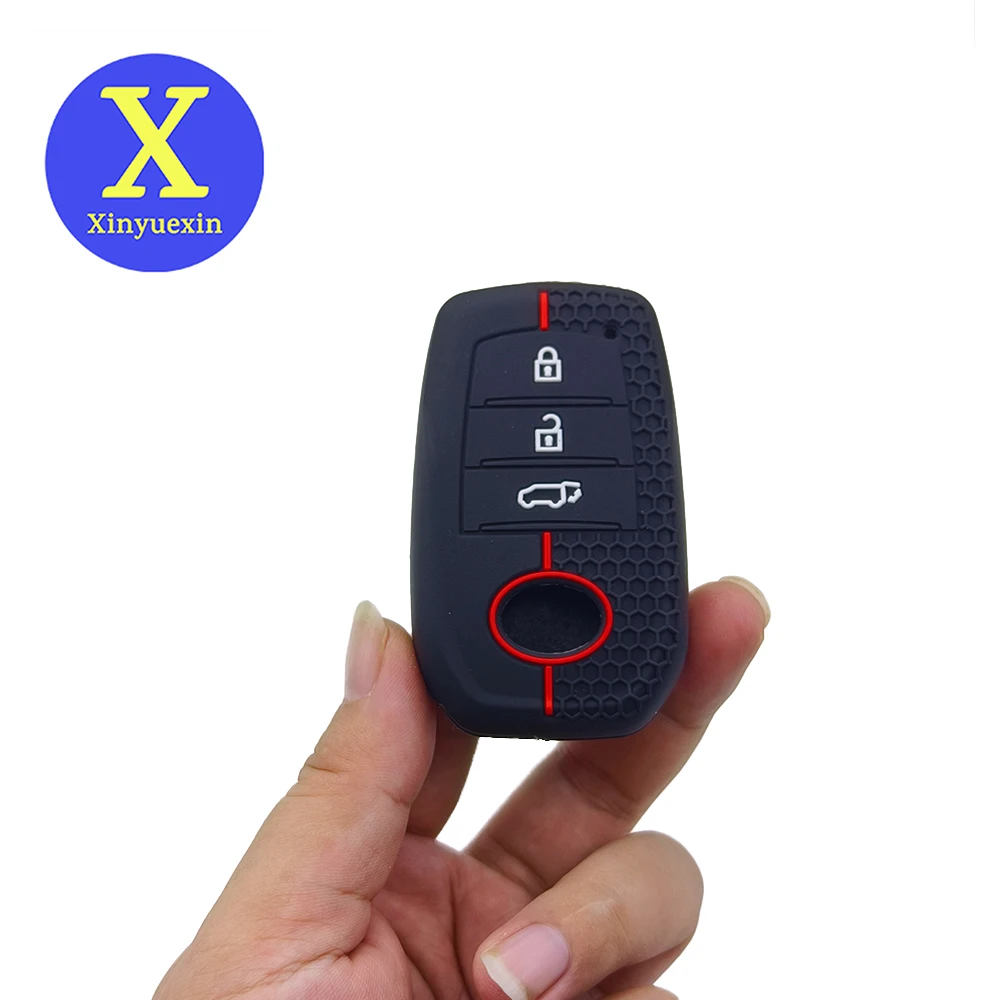 

Силиконовый чехол для ключей Xinyuexin для Toyota RAV4 Prius Corolla Avalon Camry, 3 кнопки, защитный брелок для смарт-ключа, 2 шт./лот