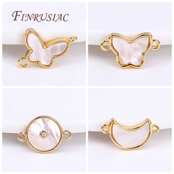 Wholesale Connector Charms DIY Accessories 18K Real Gold Plated Shell Geometry Design Connector Pendants For Necklace Making