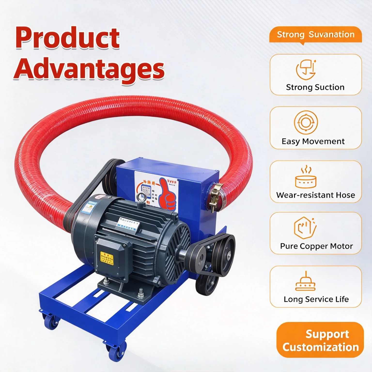 Small Household Car Grain Suction Machine High Power Spiral Conveyor for Wheat Corn Powder