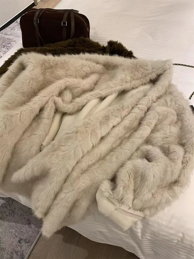 2025 خريف شتاء جديد كسول نمط الفراء معطف متكامل للنساء صديقة للبيئة معطف فرو المنك العشب معطف فرو المنك #5