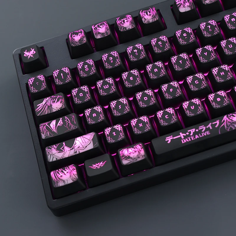 1 Set DATE A LIVE Princess Anime Backlit Keycaps PC Coating For Logitech G610 Razer BlackWidow Huntsman Corsair K70 Key Caps