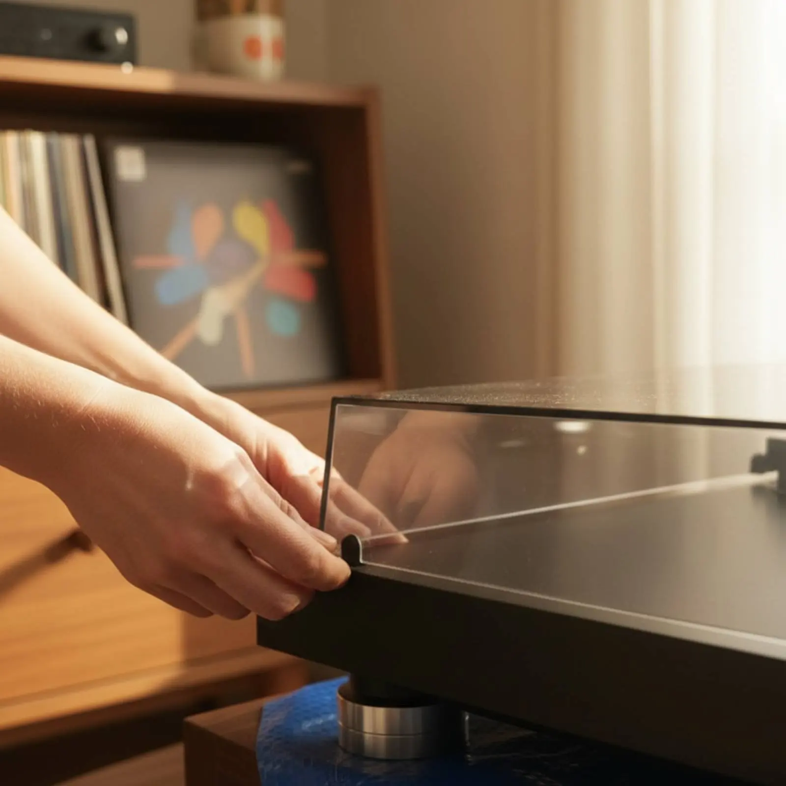 Vinyl Player Debris Cover Bumper Shock Absorption Phonograph Cover Pad Silicone Anti-Collision Pad Safeguarding