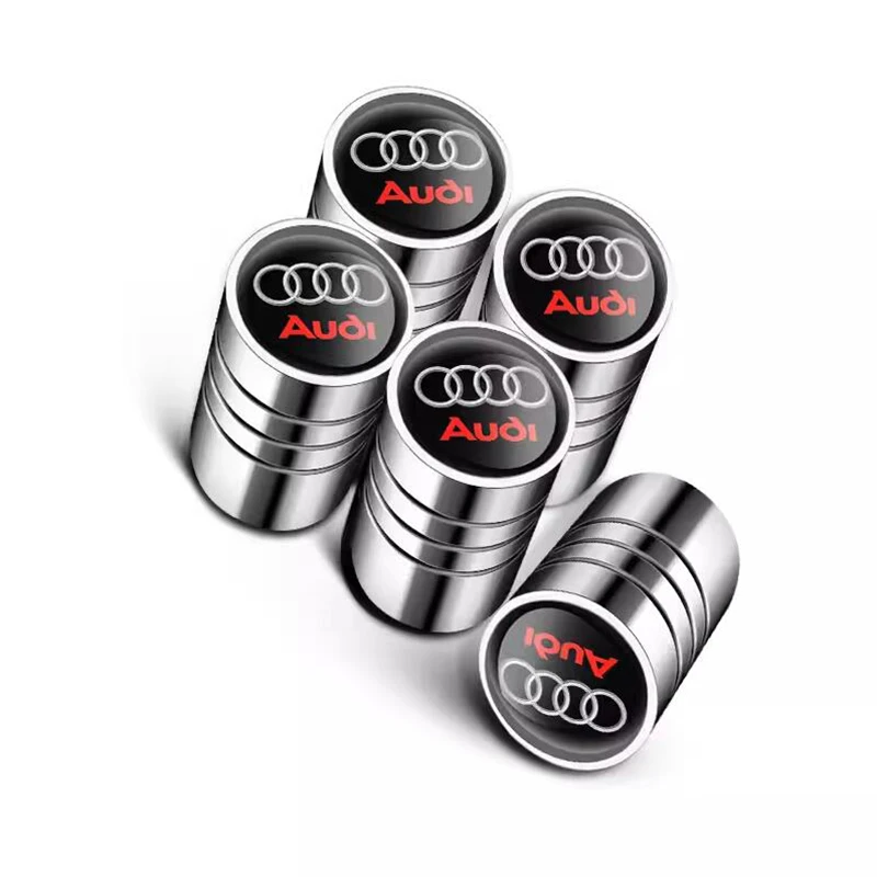 Car Sticker Wheel Tire Valve Caps Tyre Rim Stem Covers Logo Decals For Audi A3 A4 A6 A7 A8 Q3 Q5 Q7 S3 S4 S5 S6 Badge Emblems