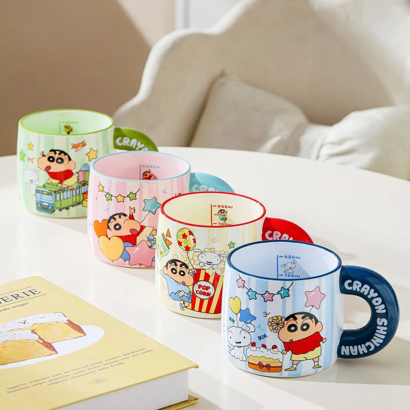 Crayon Shin-chan Cartoon Ceramic Mug Kawaii Home Office Couple Water Cup Milk Juice Coffee Cup Animation Peripheral Wholesale view 3