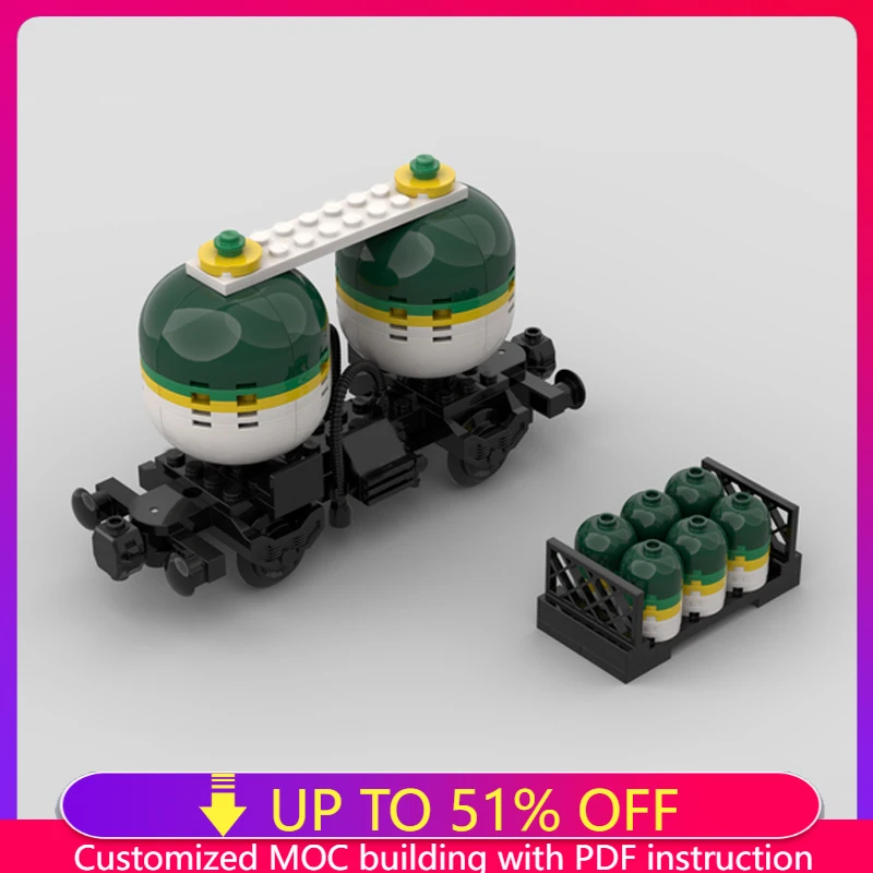 NIEUWE MOC City Twin Tank Rail Tanker Wagon Autotreinen Model DIY Creatieve Ideeën Technologie Kind Speelgoed Montage Puzzels Geschenken Pakken