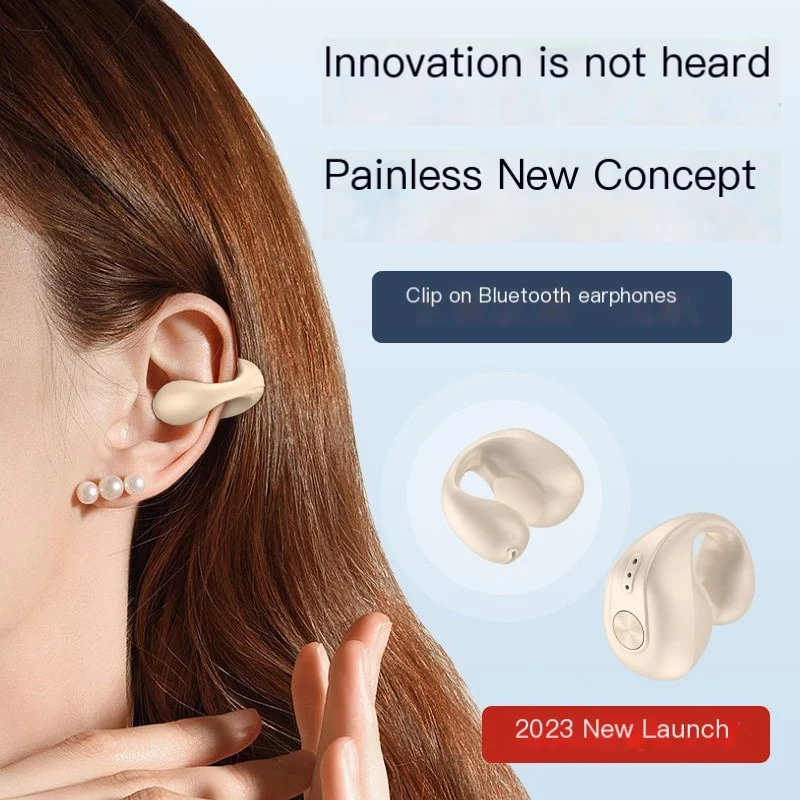 

Bone Conduction V50 Wireless Bluetooth Earphone Headset Ear Clip Ultra Small Mini Sports Clip Ear Type Long Life For Android ios