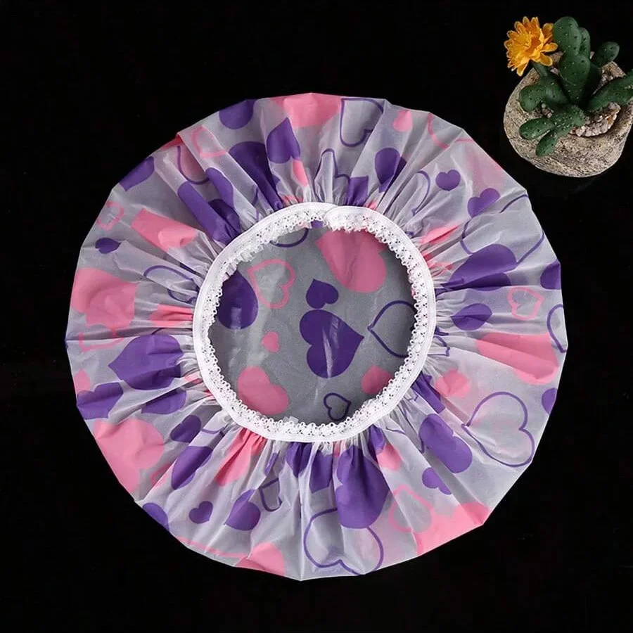 مكافحة النفط الدخان المرأة المنزلية 5 قطع غطاء دش مقاوم للماء الاستحمام العناية بالشعر قبعة الدش غطاء الشعر الجاف