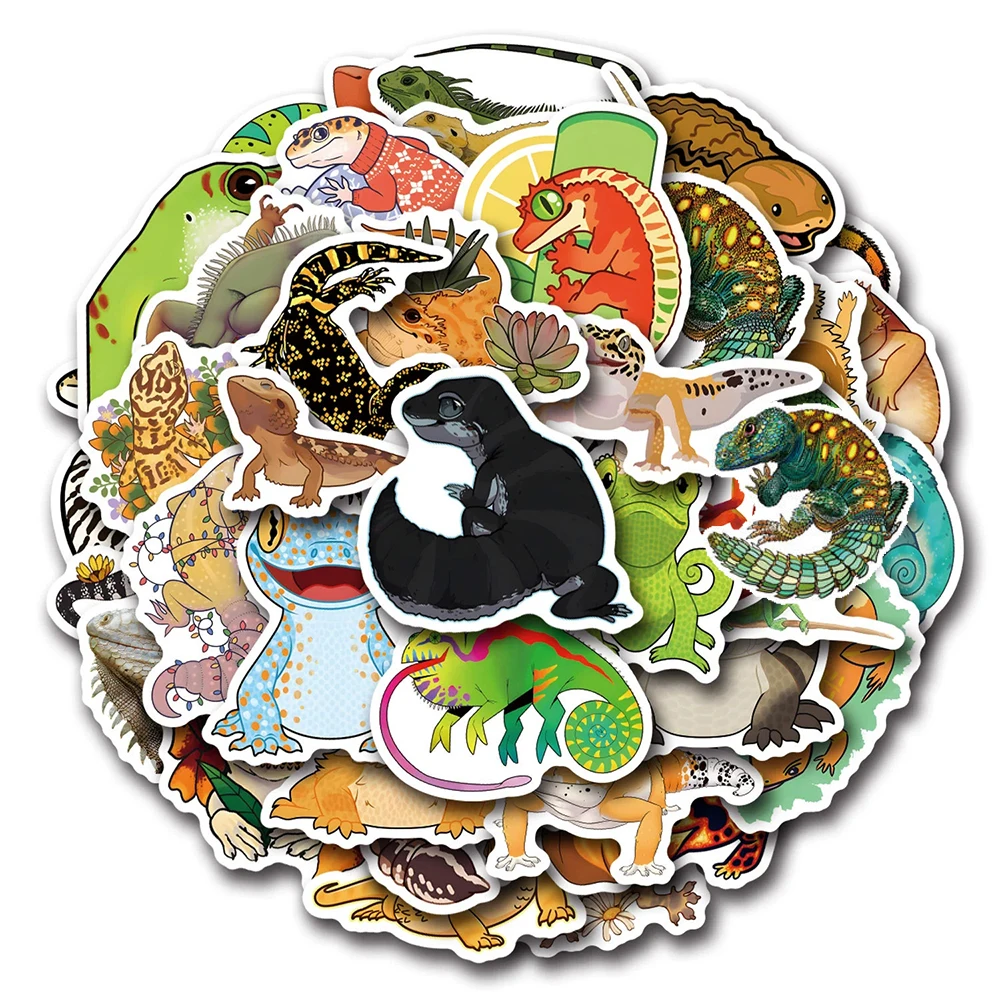 

10/30/55/110pcs Funny Animal Lizard Stickers Cartoon Creative Graffiti Decals DIY Suitcase Water Bottle Phone Waterproof Sticker