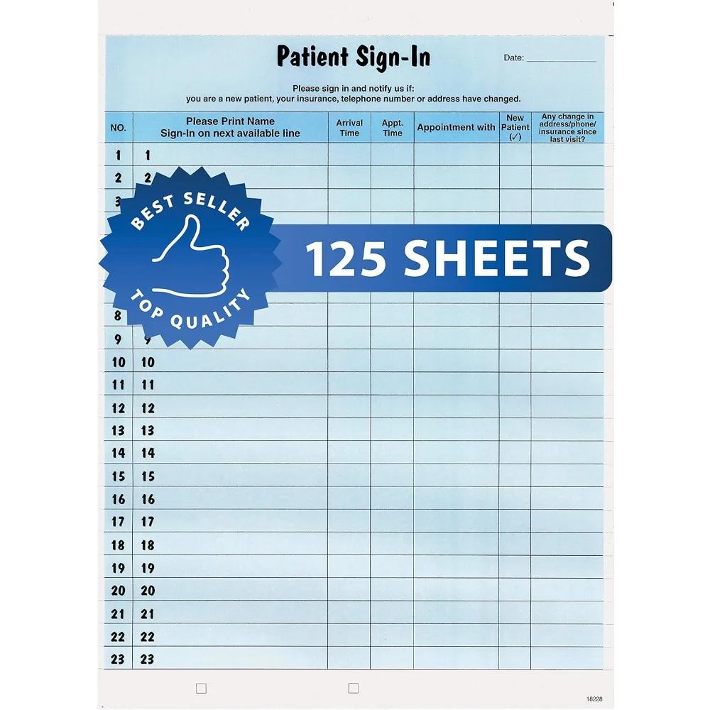 Patient Sign-In Label Forms,   Form, Blue, 23 Labels/Sheet, 125 Sheets/PackConfidentially Sign In Your Patients