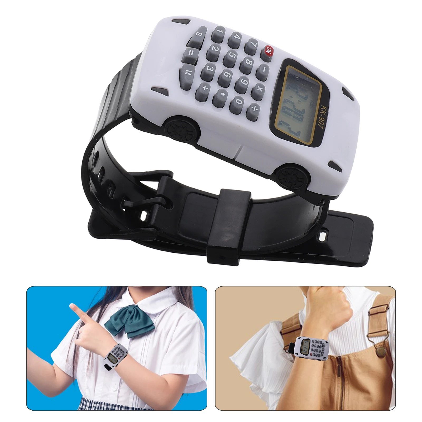 2 Pcs Calculator Watch Digital Multifunction Cute Math for Pvc Calculating Wristwatch