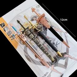 A set/4pc Game Sword Model Sword scabbard Keychain Metal Key Chains Unisex Cosplay Prop Souvenir Gifts toys