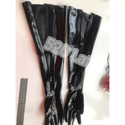 Free shipping !!! Hot Sale Wrist seamless  latex opera long latex gloves fetish latex gloves With Side Zipper