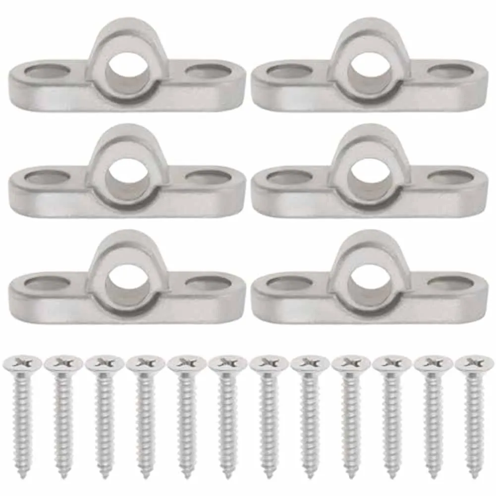 6Pcs 44mmx15mm Awning Eyelets Wall Eyelets For Caravan Motorhome For Tent Replacement Stainless Steel RV Parts Accessories