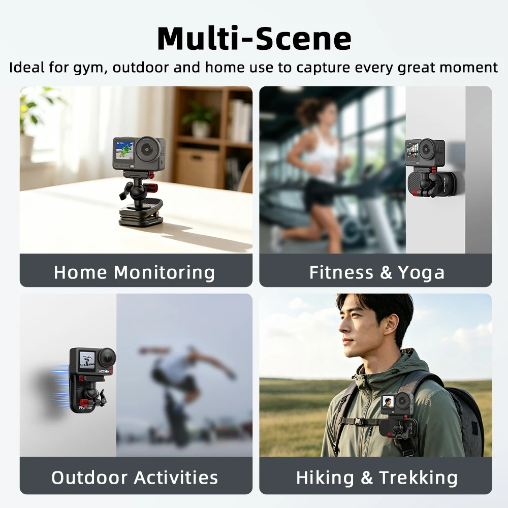 Flymile Magnetischer Rucksackclip für DJI Action-Kamera OSMO 360 Nano Zubehör mit Schnellverschluss-Halterung für Insta360 Ace Pro 2 – Detail 11