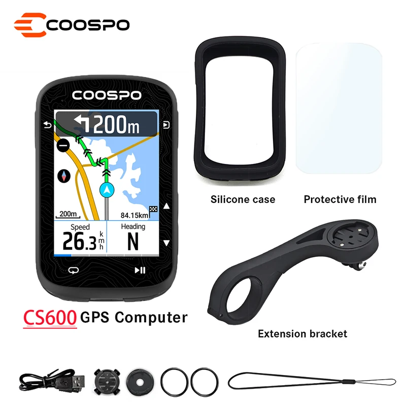 Coospo CS600 GPS-fietscomputer Fiets Kleurrijk touchscreen Snelheidsmeter Cyclus Digitale stopwatch Type-C Fietsen Kilometerteller - afbeelding 1