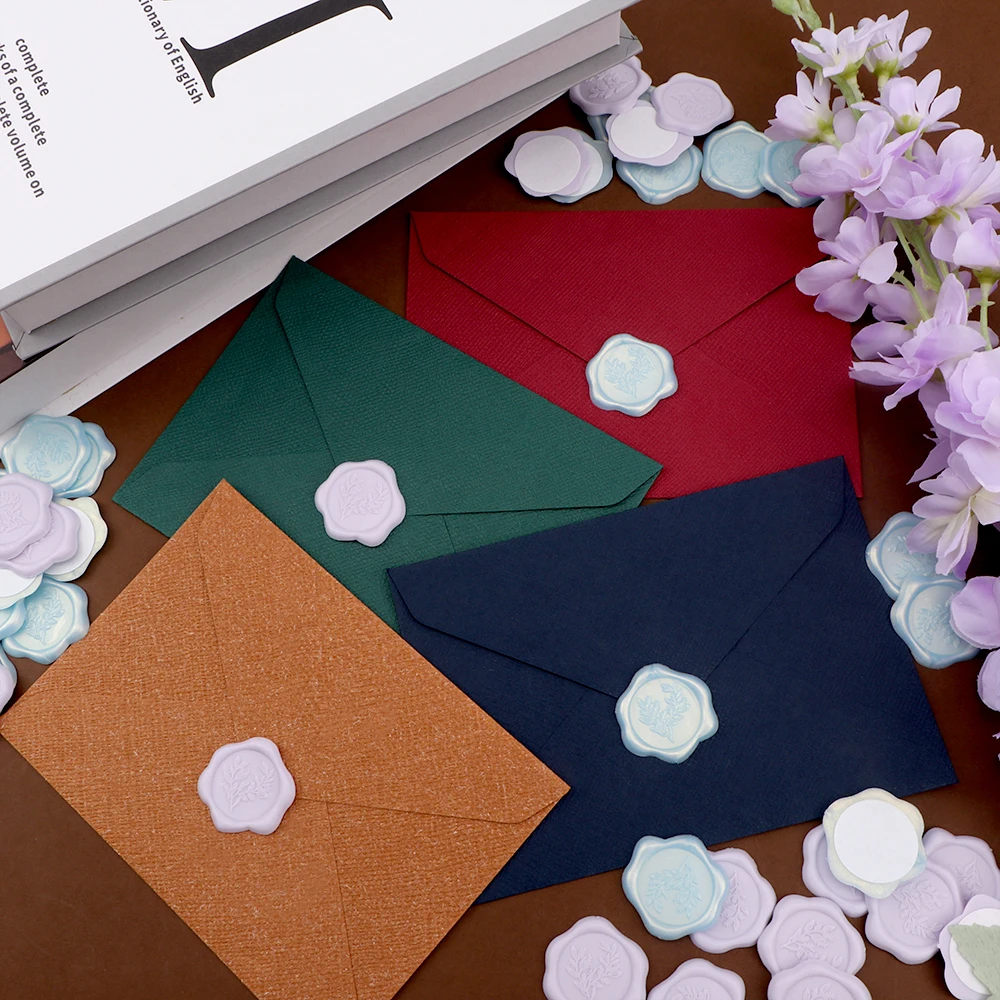 20pcs Purple/Aurora Blue Color Wax Seal Stickers, Self-adhesive Wedding Invitation Envelope Seal Stickers for Decorating Wedding