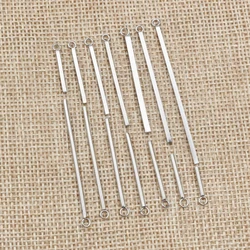 20pcs 10 15 20 25 30 35 40 50mm Stainless Steel Rectangular Straight Tube for Earrings Findings Jewelry Necklace Pendant Charms