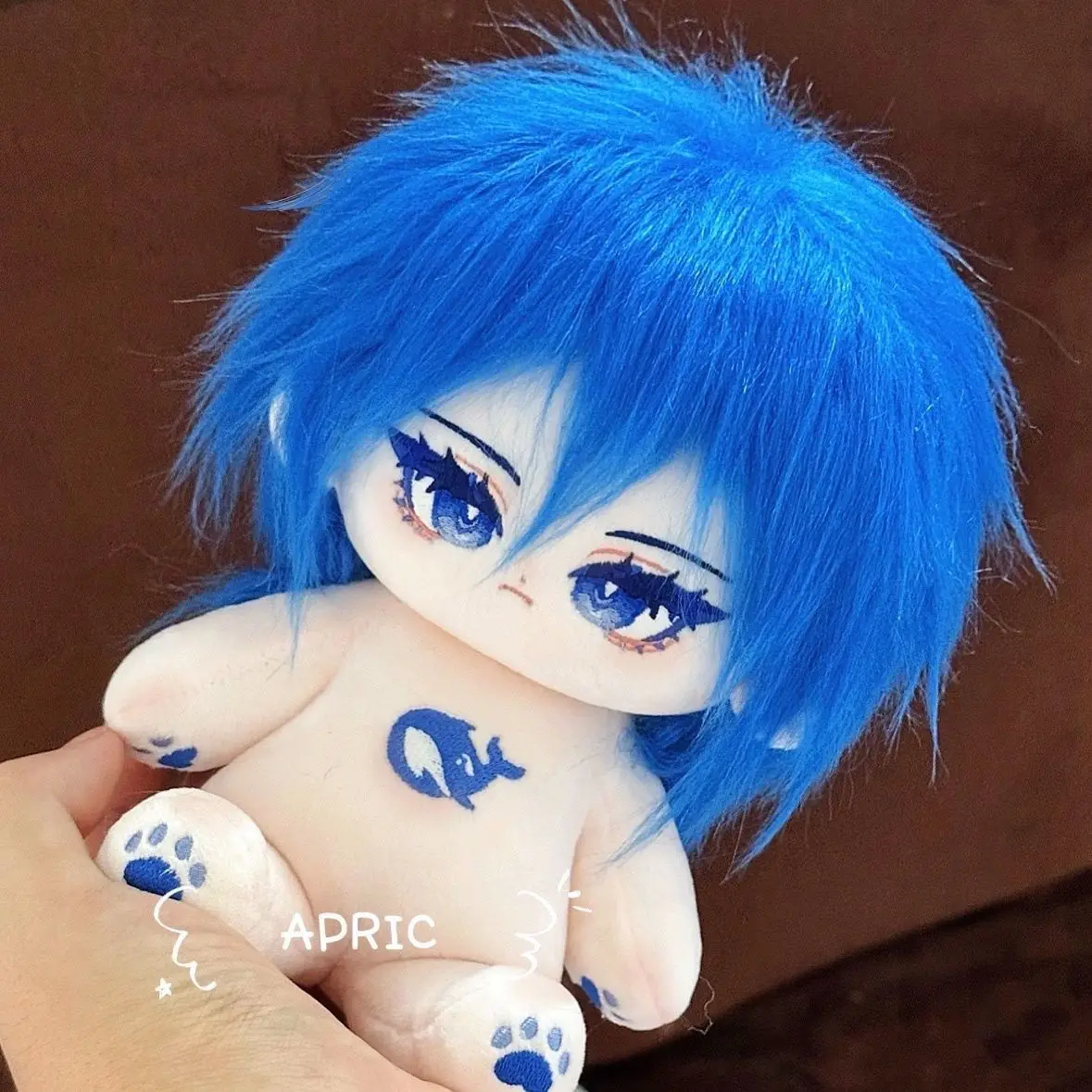 

Game Role Blue Hiar Handsome Boy Plush Doll Body Cartoon Dress Up Cotton Toy Figures Dolls Cosplay Birthday Gift