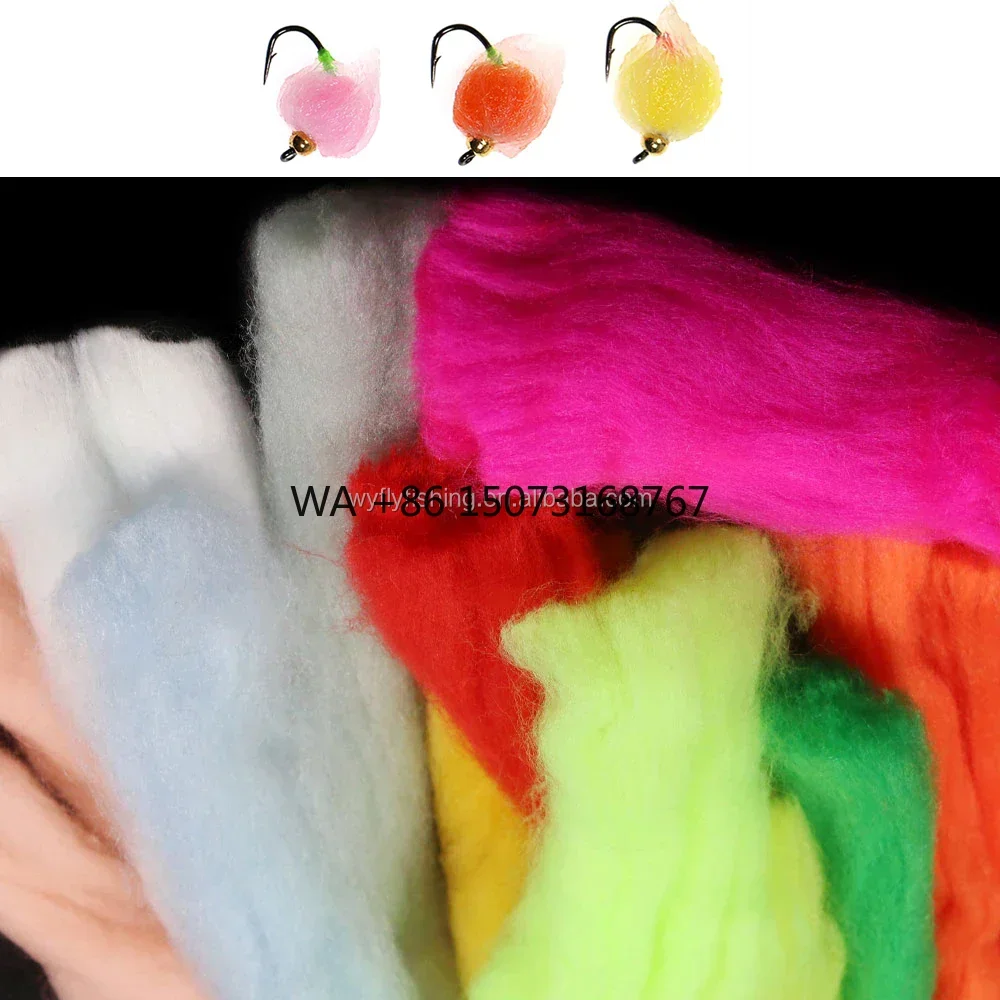 

Multiple Colors Egg Glow Bug Yarn Fiber Baitfish Lure Parachute Trout and Steel Head Fly Tying Material