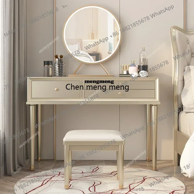 

Туалетный столик E8000 класса люкс с зеркалом и ящиками, современный деревянный комод для макияжа для женщин, компактный, мебель для спальни