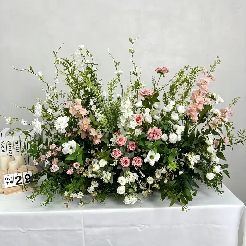 LUYI Colorful Wildflower Wedding Florals Arrangement Silk Flower and Plants Artificial Wildflower Bouquet for Floor Decora