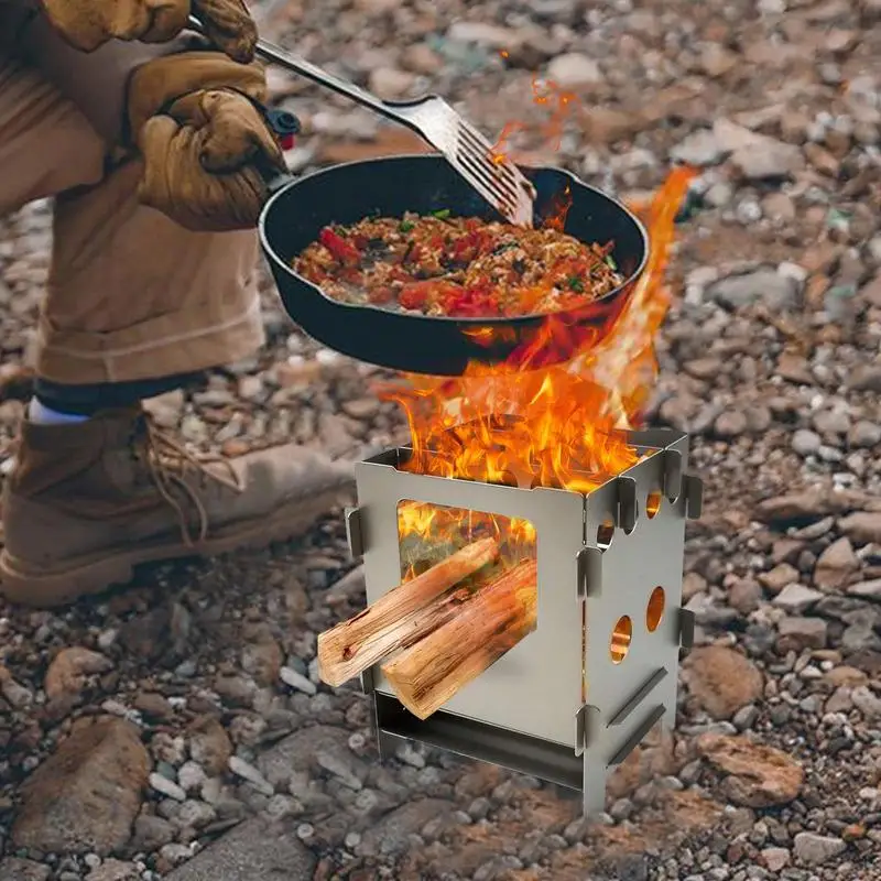 Portable Camping Stove Lightweight Wood Stove Portable Compact Burner Outdoor Equipment For Hiking Backpacking Picnic Travel