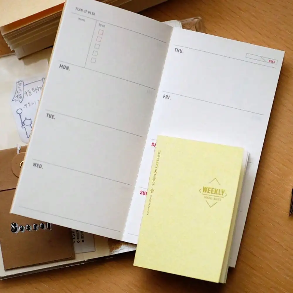 Fromthenon Traveler Notebook Wochenplan Innenseite Journal Planer Dekoratives Notizbuch Ersetzen Sie Zubehör Briefpapier – Detail 4