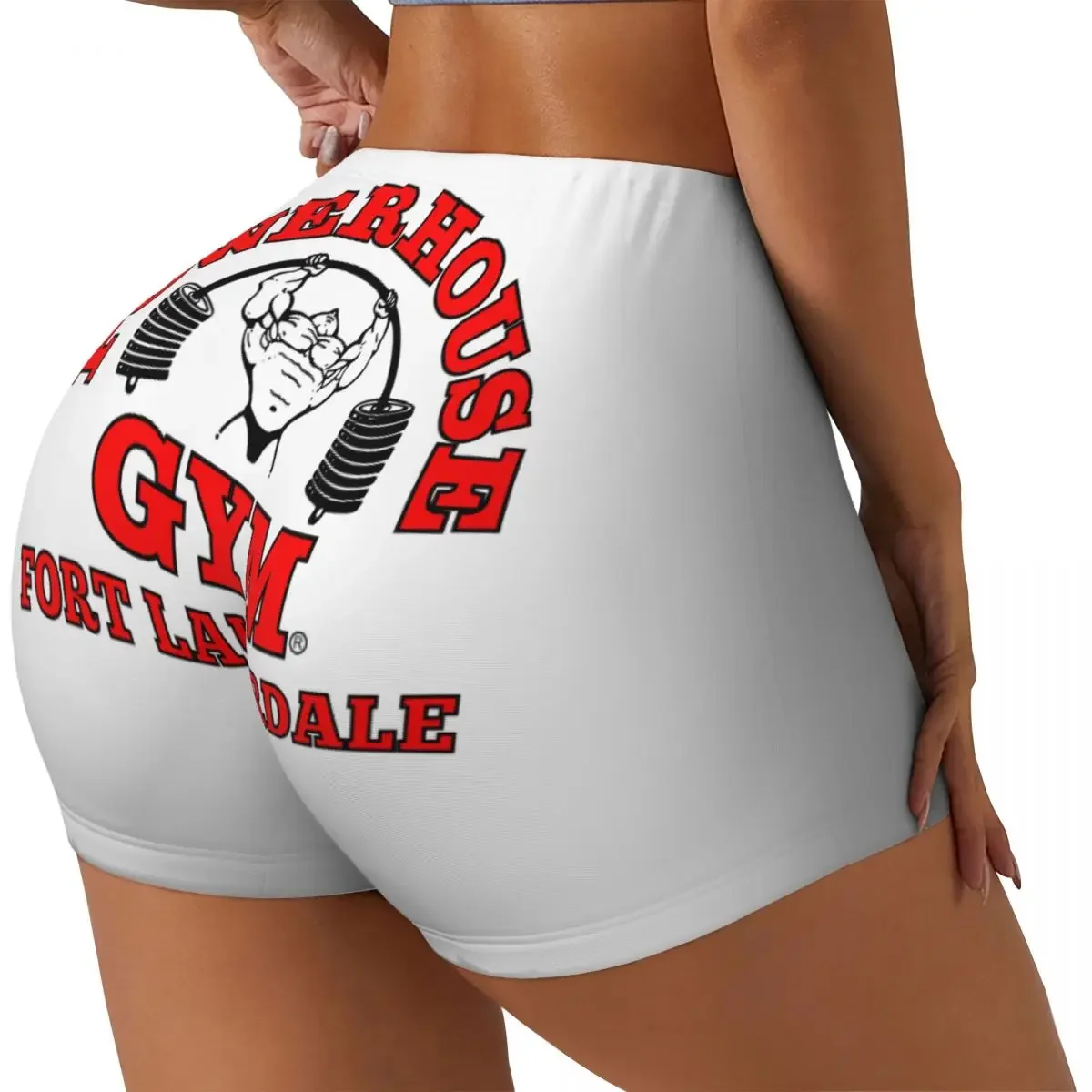 Custom Powerhouse Gym Motivation Women Gym Workout Running Shorts Athletic Volleyball Biker Yoga Shorts